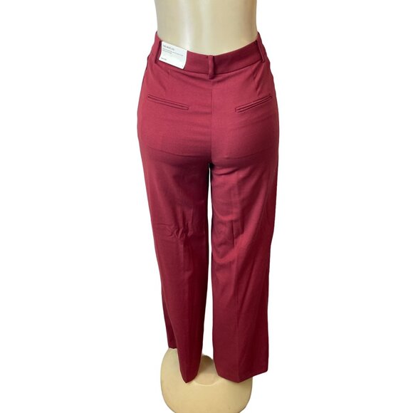 Ann Taylor Womens High Rise Wide Leg Red Pants Sz 0 - New - Picture 3 of 8